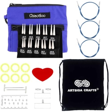ChiaoGoo Twist Red Lace Shorties 2 & 3-Inch Large Blue 7230-S Interchangeable Knitting Needle Set, 1...