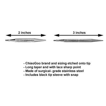 ChiaoGoo Twist Red Lace Shorties 2 & 3-Inch Large Blue 7230-S Interchangeable Knitting Needle Set, 10-Pairs Sizes US 4, 5, 6, 7, 8, Stainless Steel with 3 Cords with Project Bag