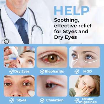 Aroma Season Heated Eye Mask, Warm Eye Compress for Dry Eyes MGD Stye Blephartitis Sinus Migraine, G...