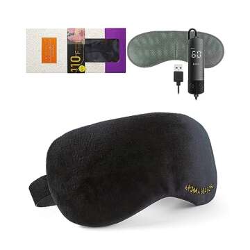 Aroma Season Heated Eye Mask, Warm Eye Compress for Dry Eyes MGD Stye Blephartitis Sinus Migraine, Graphene Heating Element with Natural Lavender Pack (Black)