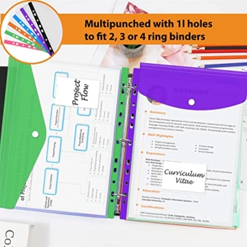 Vibrant 12 Pack Binder Pockets for All Your Organizing Needs