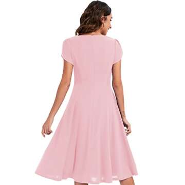 Elegant GardenWed Pink Midi Dress for Wedding Guests