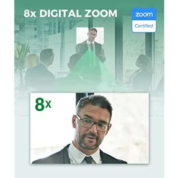 WYRESTORM Zoom Certified AI 4K Webcam, 8X Digital Zoom, 106¡ã FOV, Auto Framing, Dual mics Noise Cancellation, USB Webcam Ideal for Meeting, Conference, Remote Education