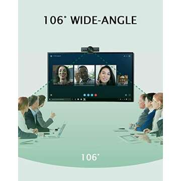 WYRESTORM Zoom Certified AI 4K Webcam, 8X Digital Zoom, 106¡ã FOV, Auto Framing, Dual mics Noise Cancellation, USB Webcam Ideal for Meeting, Conference, Remote Education