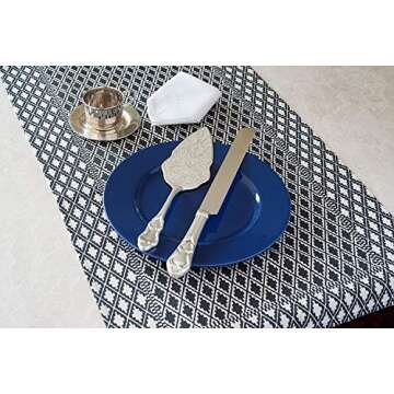 Strova Silver Wedding Cake Serving Set - Elegant Cake Cutting Knife and Server for Event Use