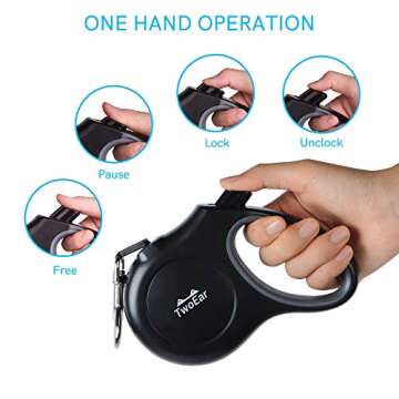 Durable TwoEar Retractable Dog Leash for Small Dogs
