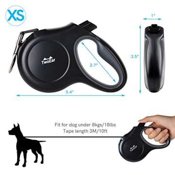 Durable TwoEar Retractable Dog Leash for Small Dogs