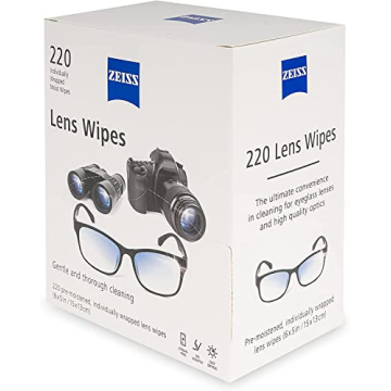 Zeiss Lens Wipes, 220 Count for Streak-Free Cleaning