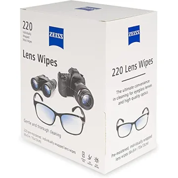 Zeiss Lens Wipes, 220 Count for Streak-Free Cleaning