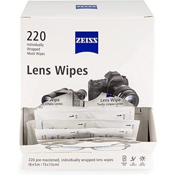 Zeiss Lens Wipes, 220 Count for Streak-Free Cleaning