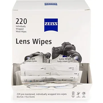 Zeiss Lens Wipes, 220 Count for Streak-Free Cleaning