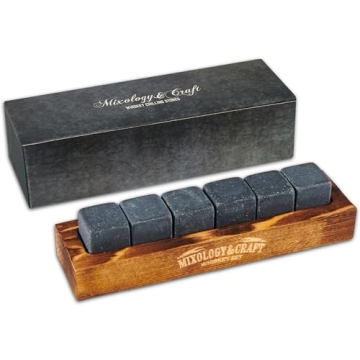 Mixology & Craft Whiskey Stones Set - Chilling Granite Drink Rocks - Perfect Gift for Whiskey Lovers