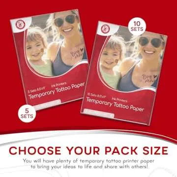 BubblePop! - Temporary Tattoo Paper for INKJET, Temporary Tattoo Paper for Personalized Temporary Tattoos, Skin-Safe and Water-Resistant Tattoo Printer Paper, 8.5”x11” Sheets, 10-Set