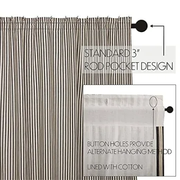 Stylish VHC Brands Ashmont Shower Curtain in Ticking Stripe Pattern