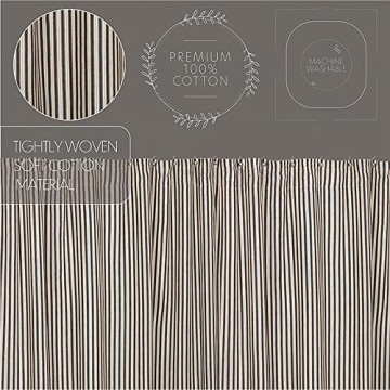 Stylish VHC Brands Ashmont Shower Curtain in Ticking Stripe Pattern