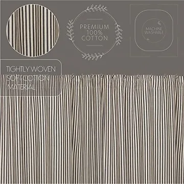 Stylish VHC Brands Ashmont Shower Curtain in Ticking Stripe Pattern