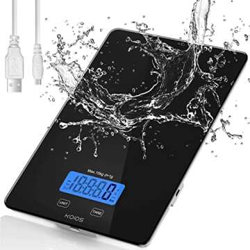 KOIOS Food Scale, 33lb/15Kg Digital Kitchen Scale for Food Ounces Grams Cooking Baking, 1g/0.1oz Pre...