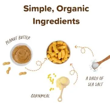 Puffworks Organic Peanut Butter Puffs, Crunchy Vegan Snack