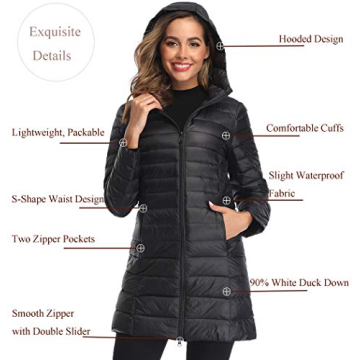 Obosoyo Packable Down Jacket for Women Lightweight Outerwear