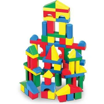 Melissa & Doug 100-Piece Wooden Blocks Set for Kids