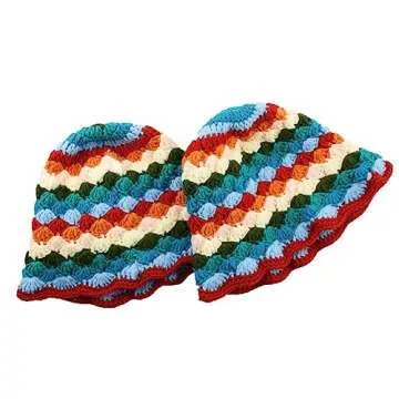 Stylish Crochet Bucket Hat for Women - Boho Floral Cap