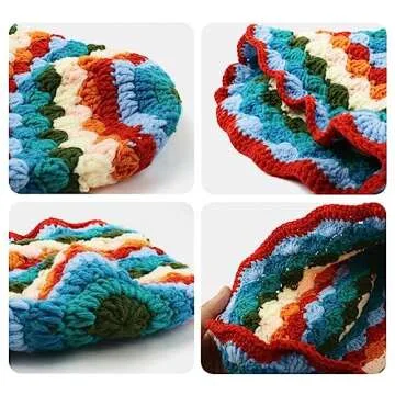 Stylish Crochet Bucket Hat for Women - Boho Floral Cap