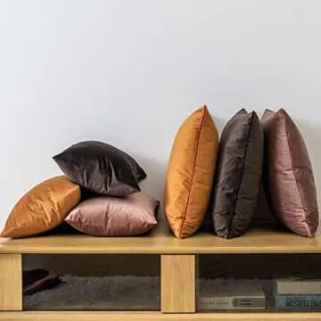 JUSPURBET Velvet Throw Pillow Covers for Sofa Couch Bed,Decorative Soft Pillow Cases Set of 2,26x26 Inches,Rust