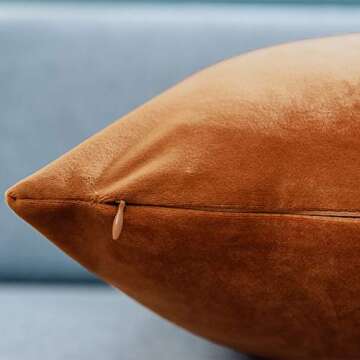 JUSPURBET Velvet Throw Pillow Covers for Sofa Couch Bed,Decorative Soft Pillow Cases Set of 2,26x26 Inches,Rust