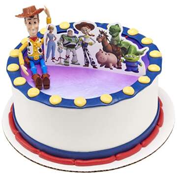 DecoSet® Disney and Pixar Toy Story 4 Team Toy Cake Topper, 2-Piece Decoration Set for Creating Playful Cakes