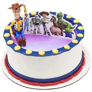 DecoSet® Disney and Pixar Toy Story 4 Team Toy Cake Topper, 2-Piece Decoration Set for Creating Playful Cakes