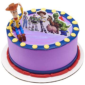 DecoSet® Disney and Pixar Toy Story 4 Team Toy Cake Topper, 2-Piece Decoration Set for Creating Playful Cakes