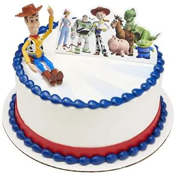 DecoSet® Disney and Pixar Toy Story 4 Team Toy Cake Topper, 2-Piece Decoration Set for Creating Playful Cakes