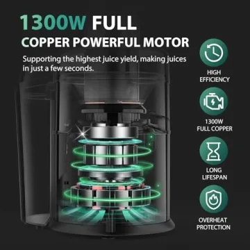 1300W KOIOS Centrifugal Juicer Machines, Juice Extractor with Extra Large 3inch Feed Chute, Full Copper Motor, Titanium-Plated Filter, High Juice Yield, 3 Speeds Mode,Easy to Clean with Brush,BPA-Free