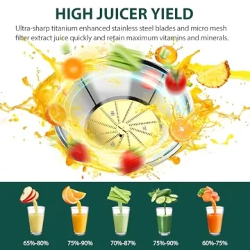 1300W KOIOS Centrifugal Juicer Machines, Juice Extractor with Extra Large 3inch Feed Chute, Full Copper Motor, Titanium-Plated Filter, High Juice Yield, 3 Speeds Mode,Easy to Clean with Brush,BPA-Free