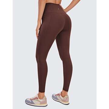 CRZ YOGA Womens Butterluxe Workout Leggings 25 Inches - High Waisted Gym Pants with Pockets Buttery ...