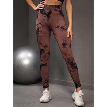 OVESPORT Seamless Leggings for Women Butt Lift High Waist Sexy Tie Dye Yoga Pants Soft Opaque Sports...