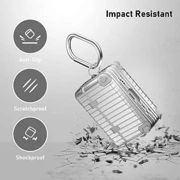KOREDA Compatible with AirPods Pro 2nd/1st Generation Case Cover, Cute Funny Suitcase Design Case for Airpods Pro 2nd/1st Gen, Fashion Protective Hard Case for Women Men with Keychain (Silver)
