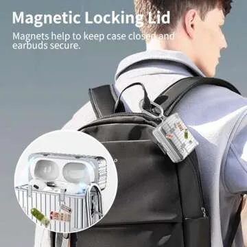 KOREDA Compatible with AirPods Pro 2nd/1st Generation Case Cover, Cute Funny Suitcase Design Case for Airpods Pro 2nd/1st Gen, Fashion Protective Hard Case for Women Men with Keychain (Silver)