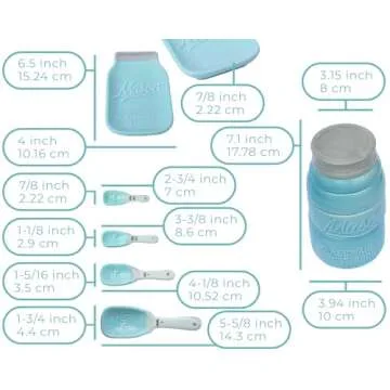Vintage Mason Jar Kitchenware Set in Aqua Blue - Stylish & Functional