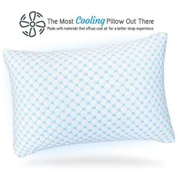 Nestl Cooling Pillow, Shredded Memory Foam Pillows Queen Size Set of 2, Gel Infused Cool Pillow, Adjustable Cooling Pillows for Sleeping, Breathable Queen Pillows, Washable Removable Bed Pillow Cover