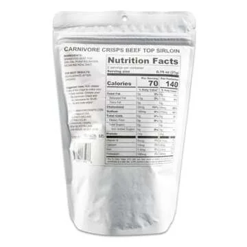 Carnivore Crisps, Grass Fed and Finished Beef Top Sirloin, Beef Crips, High Protein, Keto & Carnivor...