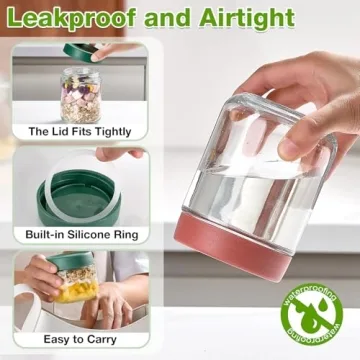 Qipecedm 8 Pack Overnight Oats Containers for Meal Prep