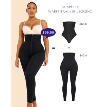 SHAPELLX High Waist Corset Leggings - Tummy Control Shaper Yoga Pants for Women Plus Size