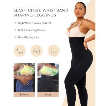 SHAPELLX Corset Leggings with Tummy Control for Women