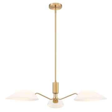 MEXO Modern Glass Sputnik Chandelier Gold Ceiling Light