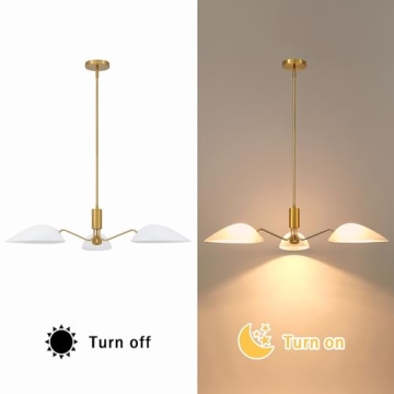 MEXO Modern Glass Sputnik Chandelier Gold Ceiling Light