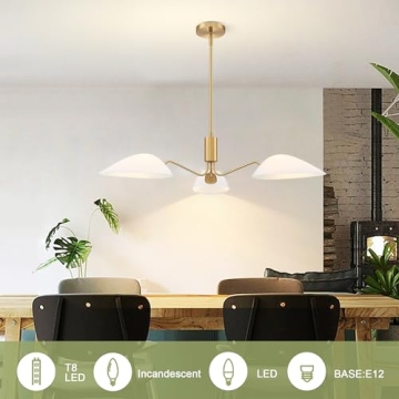 MEXO Modern Glass Sputnik Chandelier Gold Ceiling Light