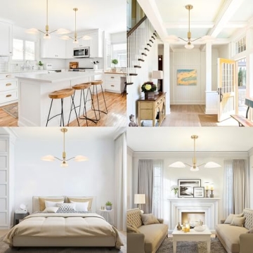 MEXO Modern Glass Sputnik Chandelier Gold Ceiling Light