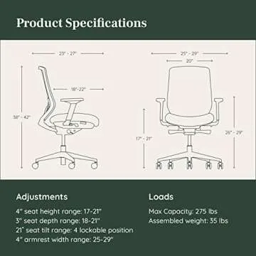 Branch Ergonomic Chair - A Versatile Desk Chair with Adjustable Lumbar Support, Breathable Mesh Backrest, and Smooth Wheels - Experience Optimal Comfort and Support - All Black
