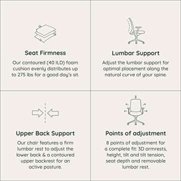 Branch Ergonomic Chair - A Versatile Desk Chair with Adjustable Lumbar Support, Breathable Mesh Backrest, and Smooth Wheels - Experience Optimal Comfort and Support - All Black